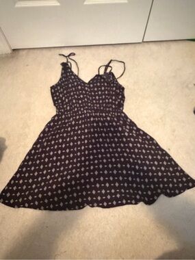 Garage Black Dress with White Geo Print